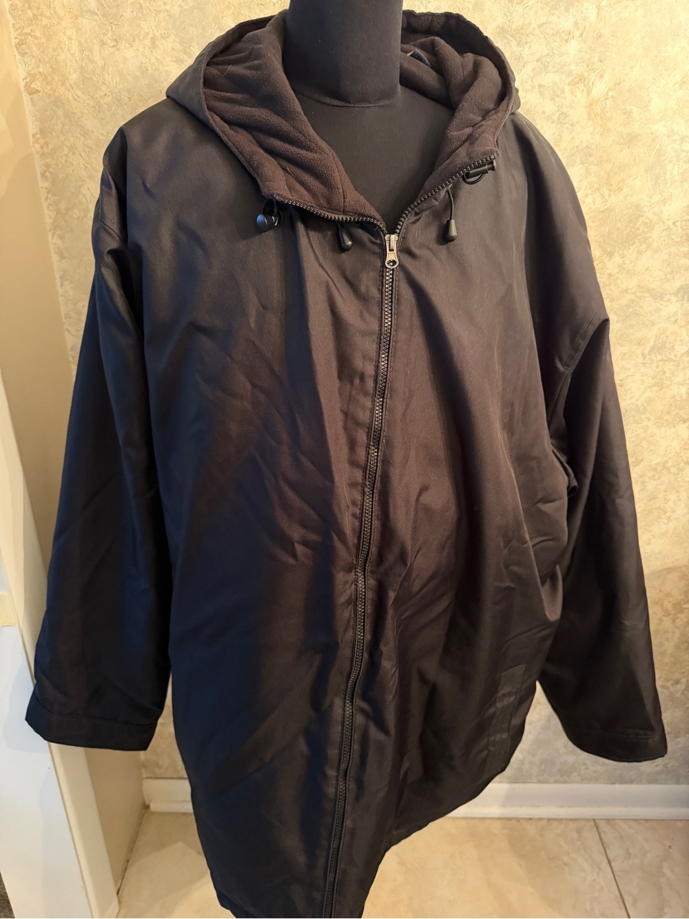 Harbor bay Men's Hooded Black Zip-Front Jacket